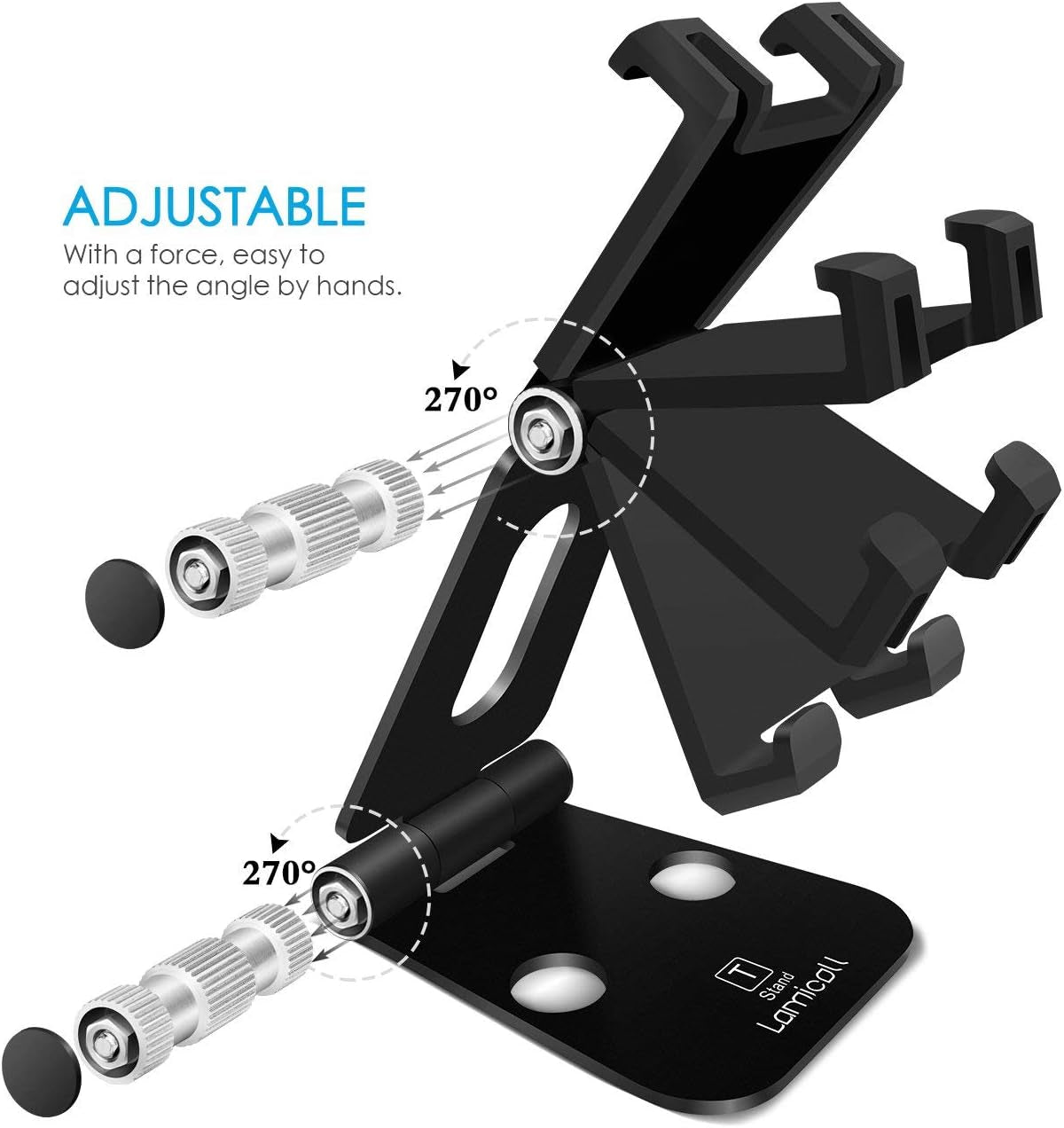 Adjustable Phone Tablet Stand, Playstand for Switch, Foldable Desk Holder Dock, Compatible with Ipad Mini, 9.7'' Ipad Pro Air, Phone 12 Mini 11 Pro Xs Xs Max Xr X 8 7 6 6S plus SE (4-10'')