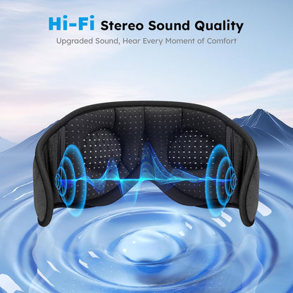 Pro Bluetooth Sleep Mask with White Noise & 3 Lights, Sleep Headphones with Upgrade Chip & Pure Sound, 3D Zero-Pressure Design for Side Sleepers, Soft Sleep Eye Mask, Matte Black