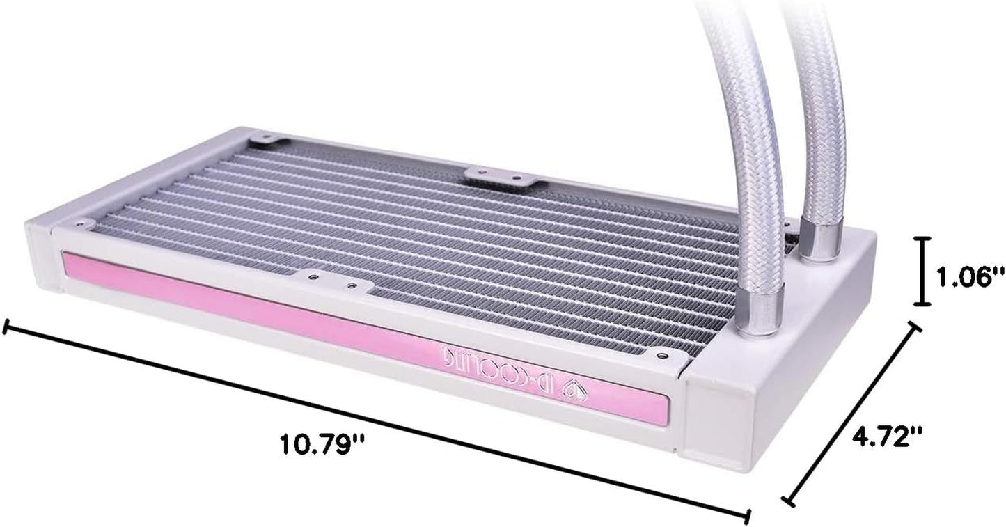 ID-COOLING PINKFLOW 240 CPU Water Cooler LGA1700 Compatible 5V ARGB AIO Cooler 240Mm CPU Liquid Cooler 2X120Mm RGB Fan, Intel 1700/115X/1200, AMD AM5/AM4