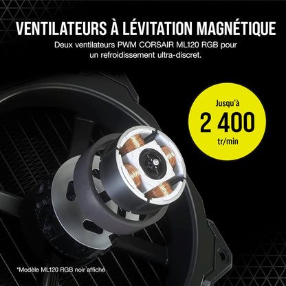 Icue H100I Elite Capellix Liquid CPU Cooler - White