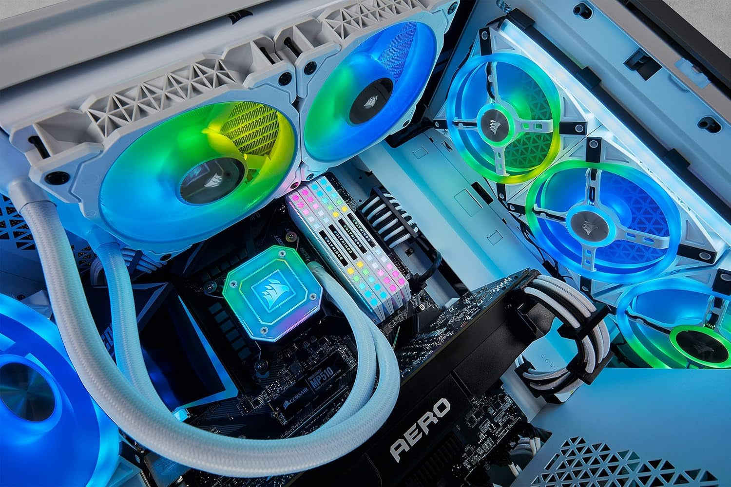 Icue H100I Elite Capellix Liquid CPU Cooler - White