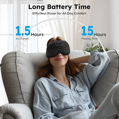 Pro Bluetooth Sleep Mask with White Noise & 3 Lights, Sleep Headphones with Upgrade Chip & Pure Sound, 3D Zero-Pressure Design for Side Sleepers, Soft Sleep Eye Mask, Matte Black
