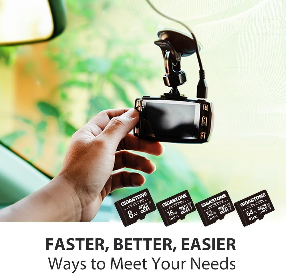 64GB Micro SD Card 10-Pack, A1 V30 4K Video Recording, Surveillance Security Cam Action Camera Drone Professional, 90Mb/S Micro SDXC UHS-I Class 10